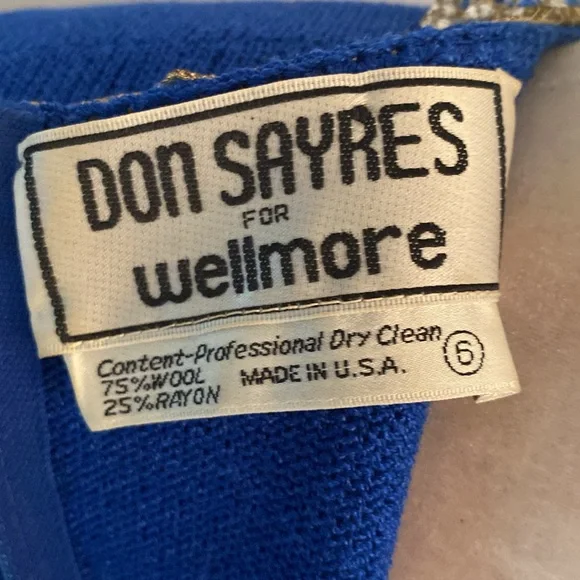 VINTAGE excellent condition. Don Sayres for Wellmore dress - Picture 13 of 16